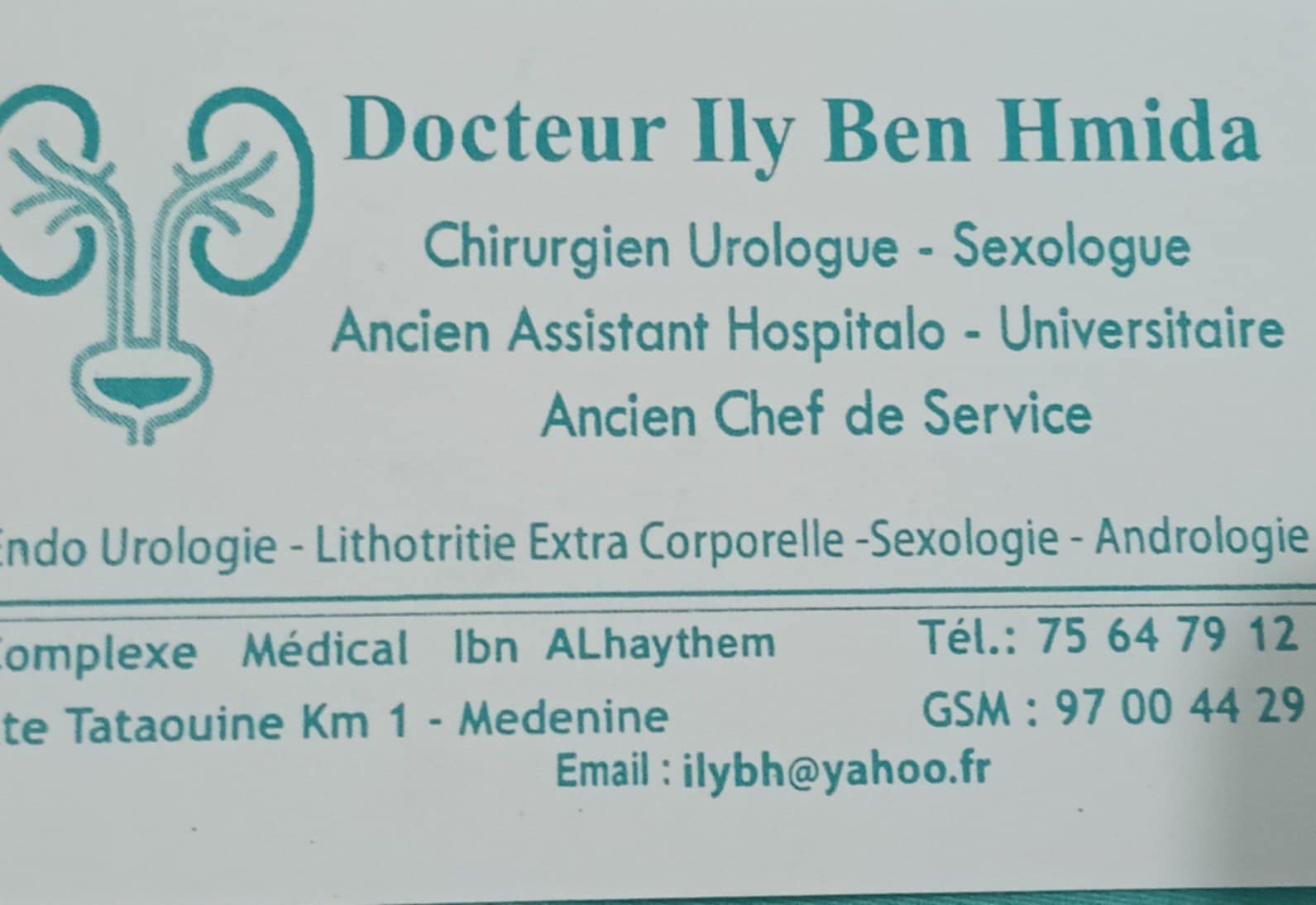 Urologue à Médenine Dr Ben Hmida Ily
