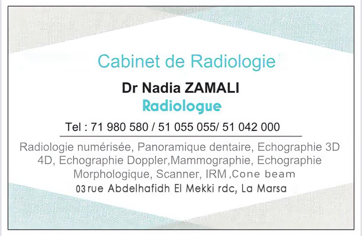 Centre de radiologie La Marsa Dr Nadia Zamali
